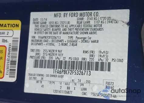 2015 Ford Mustang Gt Premium from USA, damaged, VIN 1FA6P8CF2F5326713